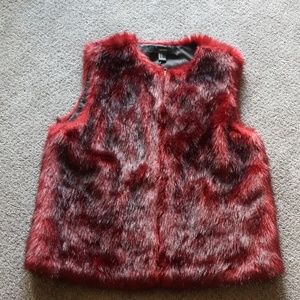 Faux fur burgundy Vest